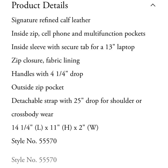 NWT Coach Kennedy briefcase - Picture 2 of 3